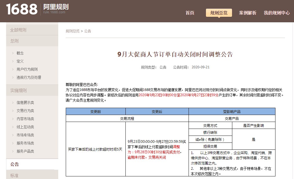 阿里1688调整9月大促商人节订单自动关闭时间_B2B_电商报